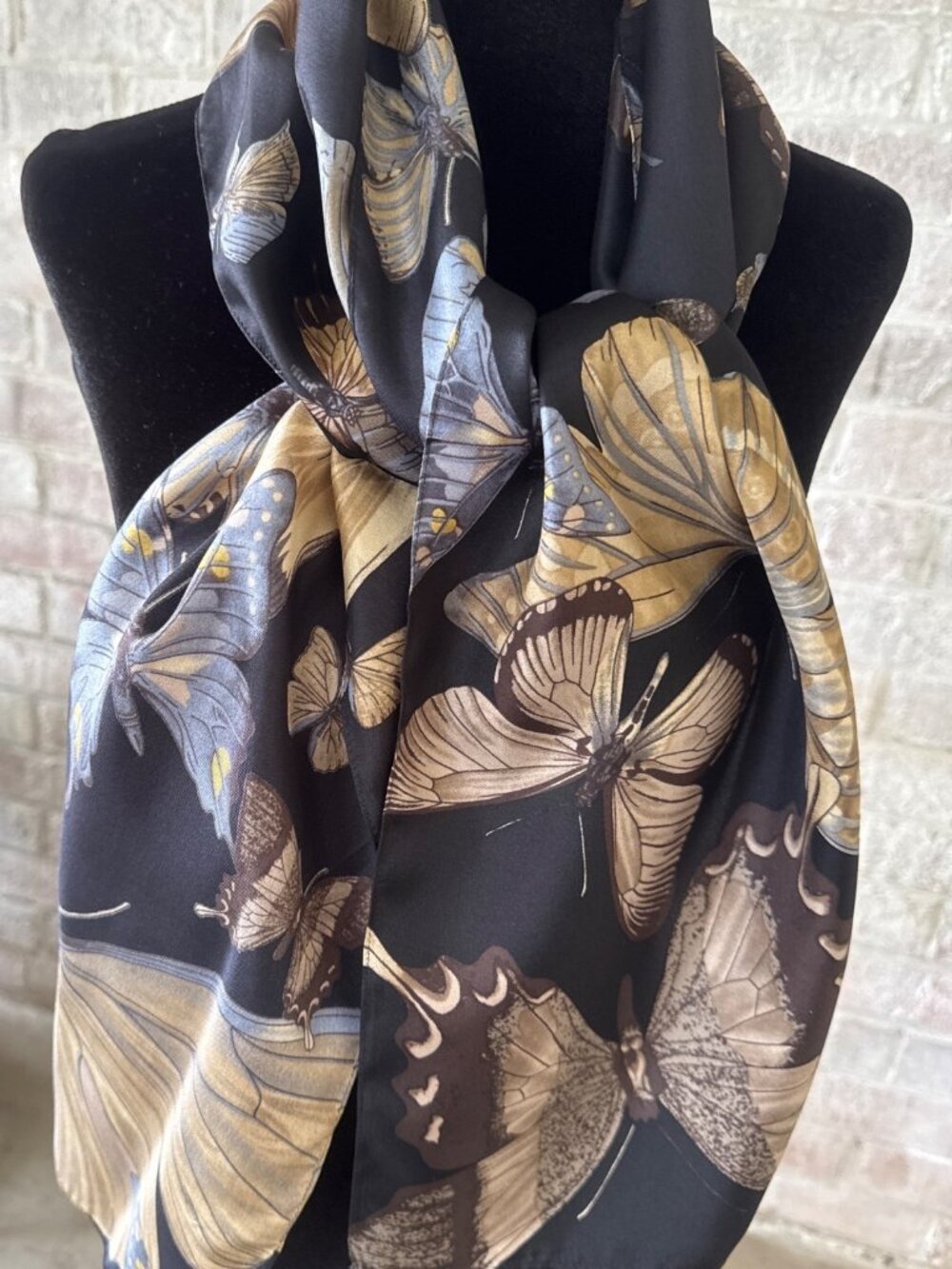 Silk Butterfly scarf throw wrap10" x 60"